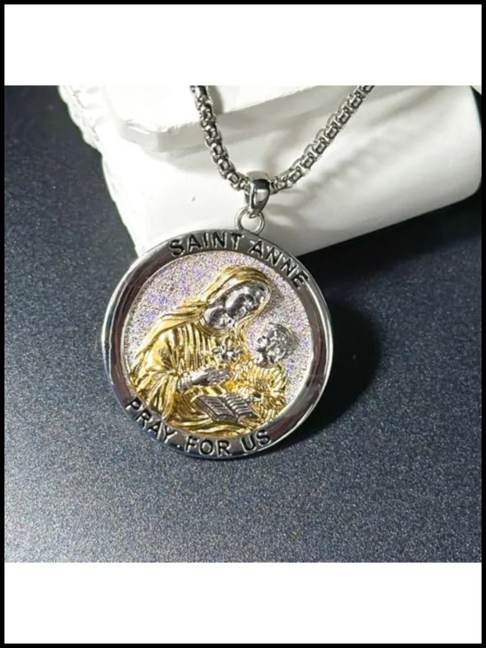 Catholic Cross Necklace Religious Medal Pendant Christian Jewelry, Gift Box